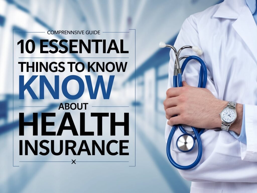 "Health insurance infographic showcasing essential terms and coverage types."