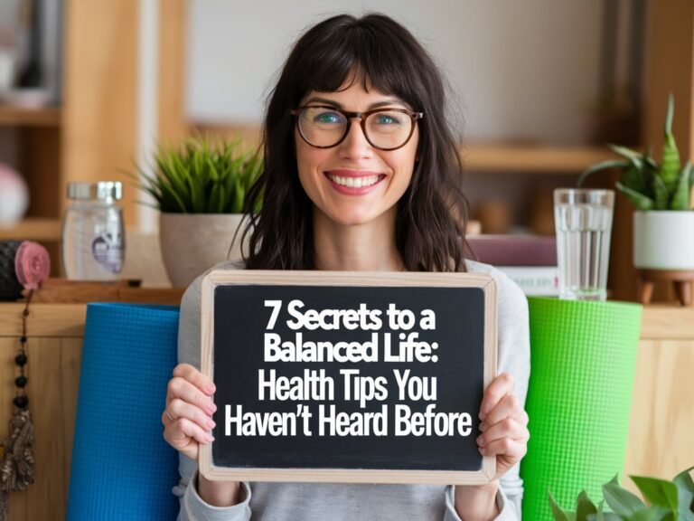 "7 health tips for a balanced life, including microbreaks, mindful eating, and connecting with nature."